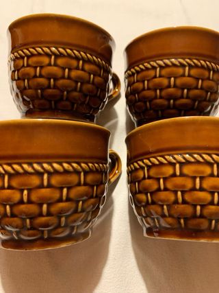 4 Tazze Latte Porcellana Anni '70