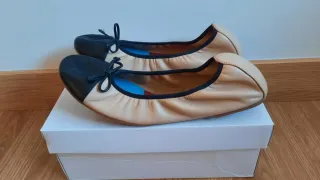 Bailarinas Unisa Beige y Negro