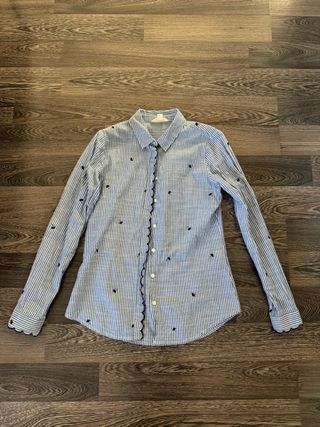 Camisa Oxford Rayas Azul y Blanco