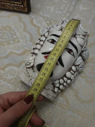 Coppia vasi testa uomo donna ceramica