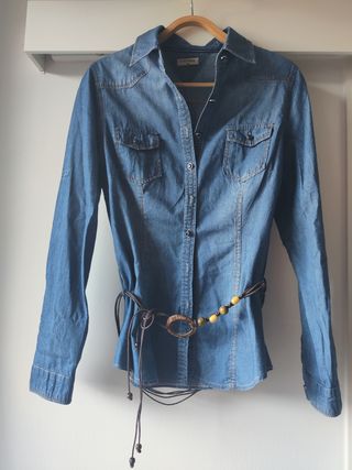 Camicia jeans Fittiway boho-chic taglia M