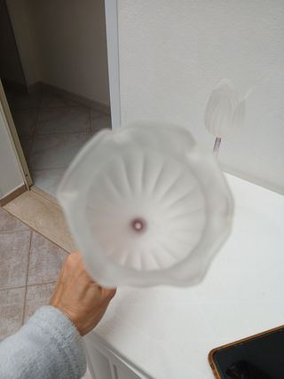 Coppia Portacandele Vetro Soffiato Tulipano