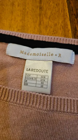 Jersey punto rosa lazo negro