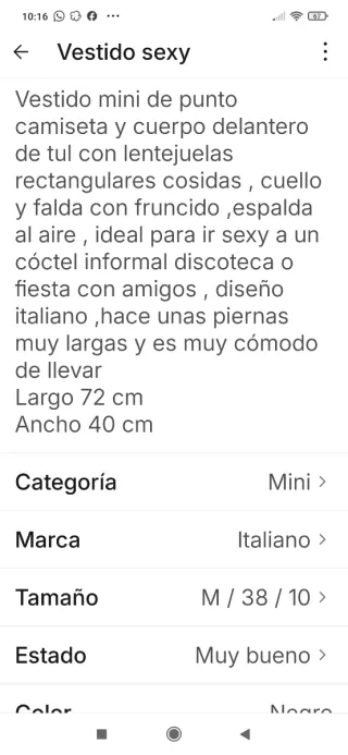 Vestido lentejuelas negro