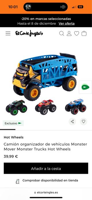 Camión Organizador Monster Trucks Hot Wheels