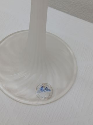 Portacandele in vetro soffiato floreale