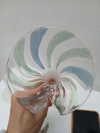 Portacandele in vetro soffiato floreale