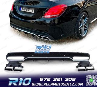 DIFUSOR MERCEDES CLASE C W205 AMG LOOK C63 SEDAN 14-17 + COL