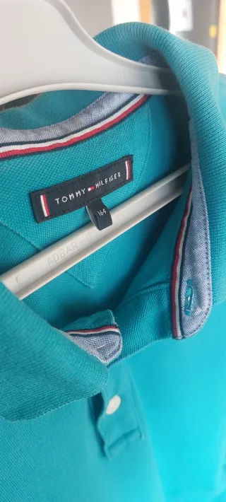 Polo Tommy Hilfiger niño turquesa. T.164 14 años