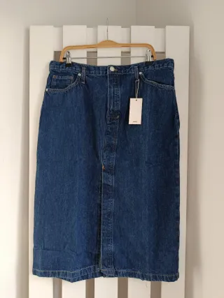 Mango: falda midi vaquera -XXL-