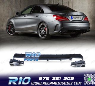 DIFUSOR MERCEDES CLA C117 13-16 LOOK AMG CLA45 NEGRO + COLAS