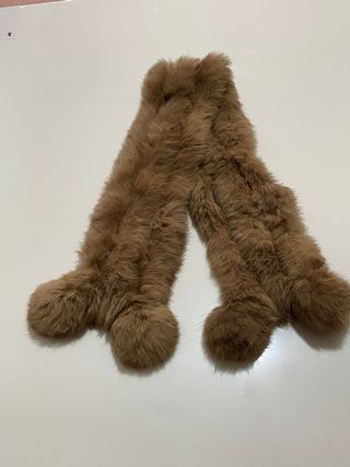 Bufanda pelo conejo marrón