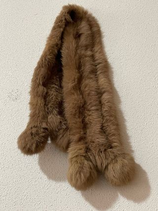 Bufanda pelo conejo marrón