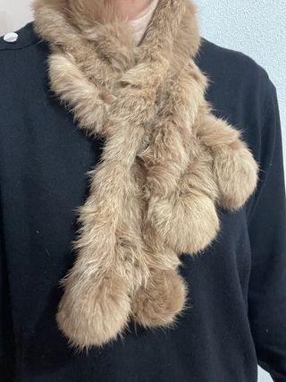 Bufanda pelo conejo marrón