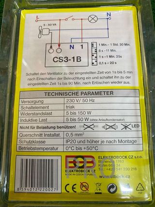 Trailing-relé CS3-1B Interruptor Temporizador