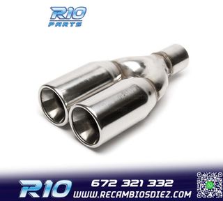 COLA ESCAPE DOBLE REDONDA GRANDE ACERO INOX