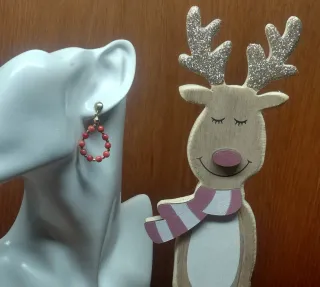 Pendientes Coral y Plata de Ley chapada en oro