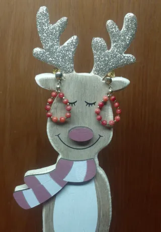 Pendientes Coral y Plata de Ley chapada en oro