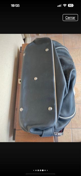 Bolsa de viaje de piel Nike negra y blanca