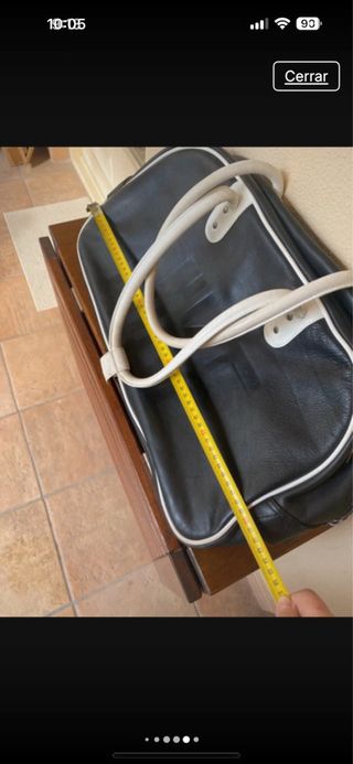 Bolsa de viaje de piel Nike negra y blanca