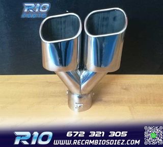 COLA ESCAPE DOBLE RECTANGULAR ACERO INOX