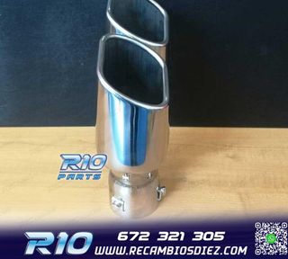 COLA ESCAPE DOBLE RECTANGULAR ACERO INOX