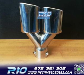 COLA ESCAPE DOBLE RECTANGULAR ACERO INOX