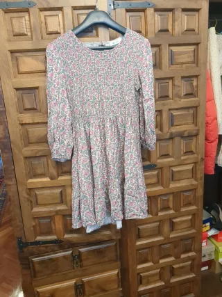 Vestido estampado flores manga larga