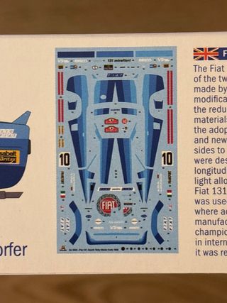 Italeri Fiat 131 Abarth Rally 1:24 kit montaggio