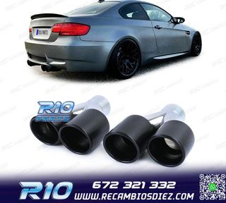 COLAS ESCAPE SALIDA DOBLE UNIVERSAL 2x 89MM ACERO INOX NEGRO