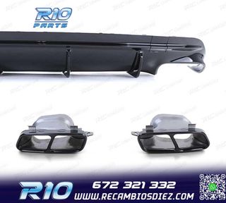 DIFUSOR MERCEDES CLA C117 16-19 LOOK AMG NEGRO BRILLO + COLA