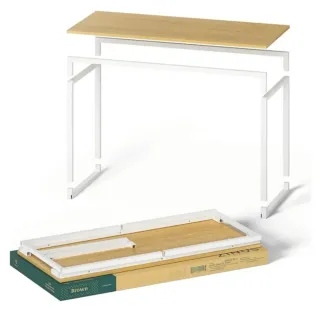 Mesa Escritorio Madera y Metal Blanca