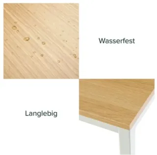 Mesa Escritorio Madera y Metal Blanca