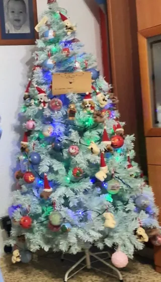 Árbol de Navidad Blanco con Luces