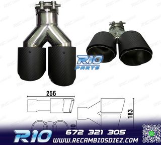 COLA ESCAPE CARBONO DOBLE IZQUIERDA