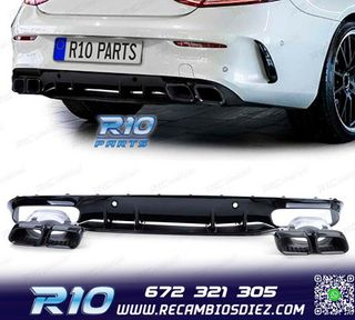 DIFUSOR MERCEDES CLASE C C205 COUPE 15-18 LOOK AMG C63 NEGRO