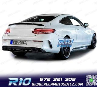 DIFUSOR MERCEDES CLASE C C205 COUPE 15-18 LOOK AMG C63 NEGRO