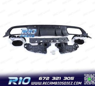 DIFUSOR MERCEDES CLASE C C205 COUPE 15-18 LOOK AMG C63 NEGRO