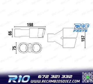 COLA ESCAPE DOBLE REDONDA ACERO INOX