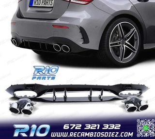 DIFUSOR MERCEDES CLASE A W177 18- LOOK AMG A45 NEGRO BRILLO