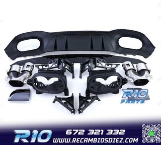 DIFUSOR MERCEDES CLASE A W177 18- LOOK AMG A45 NEGRO BRILLO