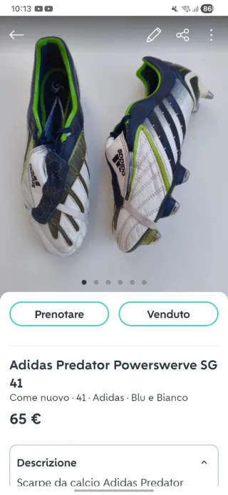 2x Adidas Predator Powerswerve SG Scarpe Calcio 42