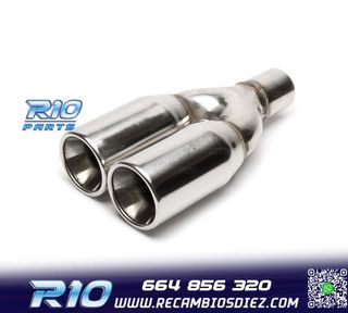 COLA ESCAPE DOBLE REDONDA GRANDE ACERO INOX