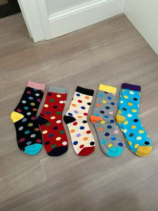 5 Pares Calcetines Lunares Coloridos