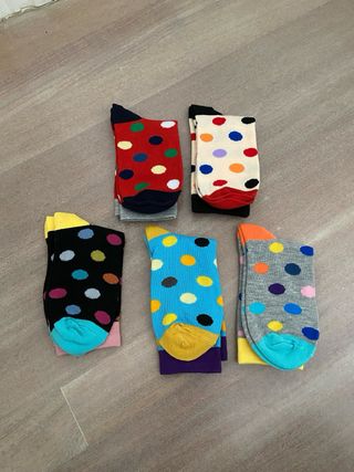 5 Pares Calcetines Lunares Coloridos