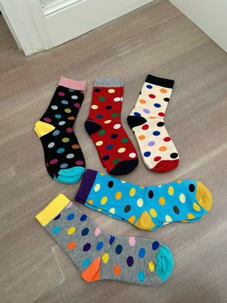 5 Pares Calcetines Lunares Coloridos