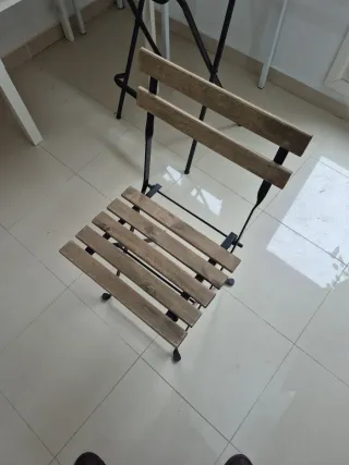 Silla plegable Ikea madera metal.