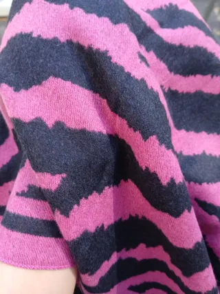 Sciarpa fantasia animalier fucsia/nera