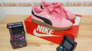 Zapatillas Puma ante rosa y negro