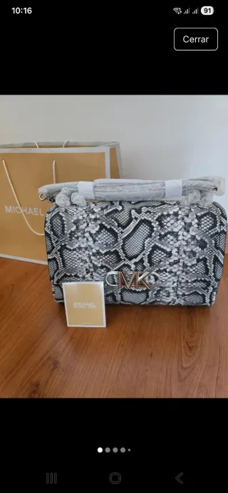 Bolso Michael Kors Serpiente Gris y Negro